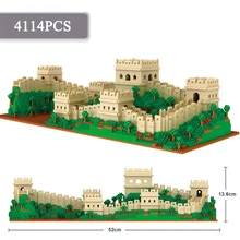 

4114pcs Miniature Buildings China's Famous Scenic Spots Great Wall DIY Model Building Blocks Mini 3D Castle Assembled Toy Bricks