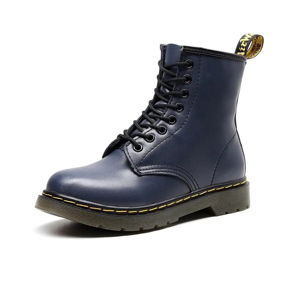 Размеры 34-46, г. Новые мужские ботинки на шнуровке мужская обувь мотоботы для взрослых Теплые ботильоны зимняя обувь Мужская обувь#1460 - Цвет: blue