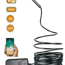 8,0 мм эндоскоп Камера 1080P HD Wifi эндоскоп с 8 светодиодный 1/2/5 м Кабель для программирования в Водонепроницаемый инспекциионный бороскоп для ПК Android IOS