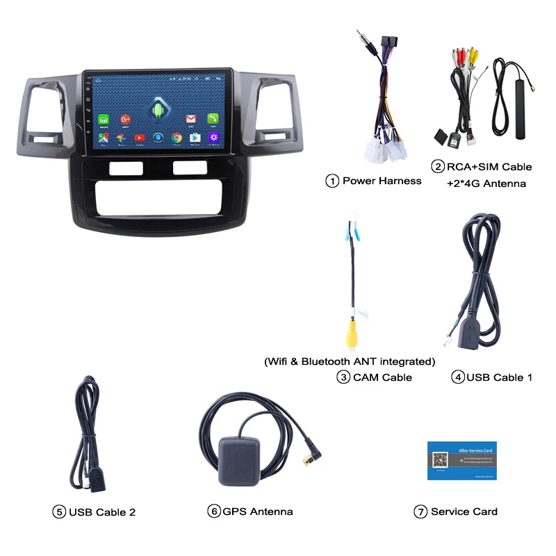 Option 1 4G Lte все Netcom Android 8,0 Автомобильный gps Мультимедиа Видео Радио плеер для Toyota 2007- fortuner hulix Навигация стерео - Цвет: Option 1