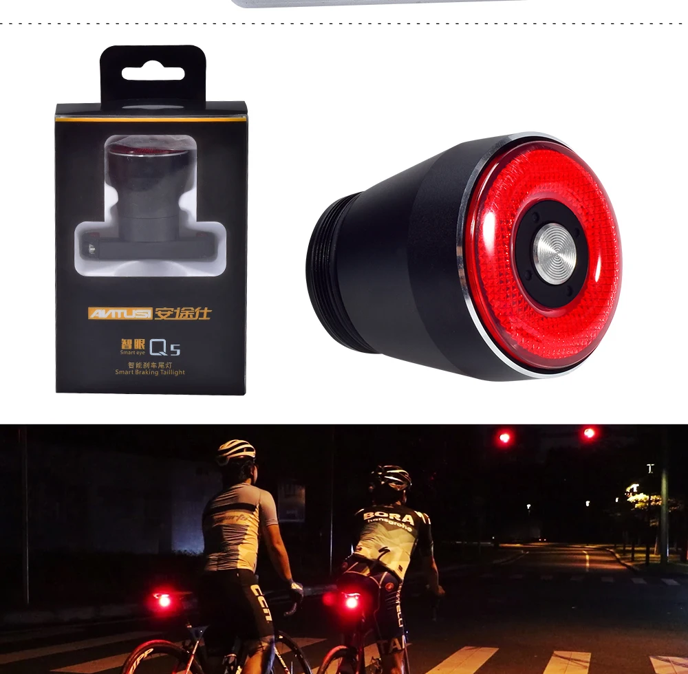 Bicycle Taillights Intelligent Brake Sensor Taillights MTB/ Road Bike Rear Bicycle Rear Light USB Brake Tail Light 6-20 Hours