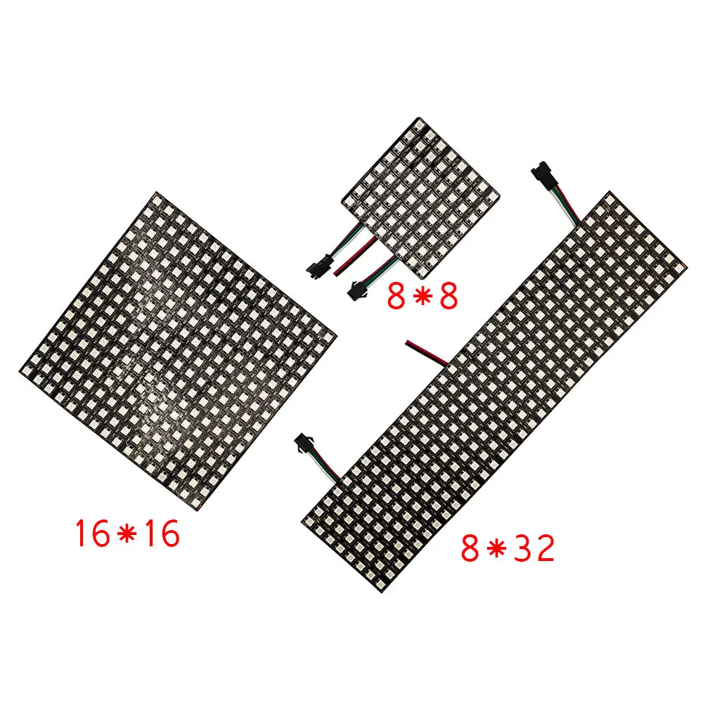 WS2812B 8x8 8x32 16x16 матрица DC5V WS2812b цифровая Гибкая индивидуально Адресуемая светильник