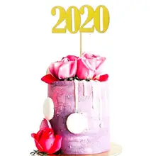 2020 עוגת צילינדר דגל חדש שנה יום הולדת חתונה מסיבת Cupcake קינוח דקור עדין מספר הדפסת כמו גם גליטר עיצוב(China)