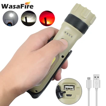 

COB LED Working Light Flashlight USB Rechargeable Built-in Battery Work Lamp 3 Modes Power Bank Torch Tail Magnet For Camping