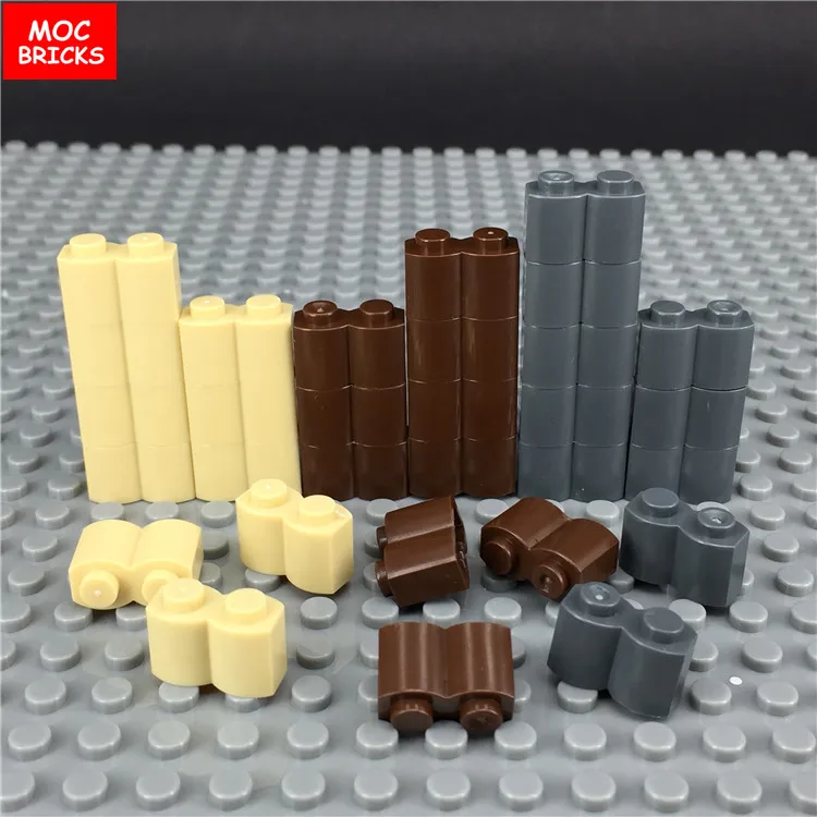 100 шт./лот 30136 MOC базовые разные цвета Palisadenstein Palisade ⑩ Braun 1X2 Обучающие строительные