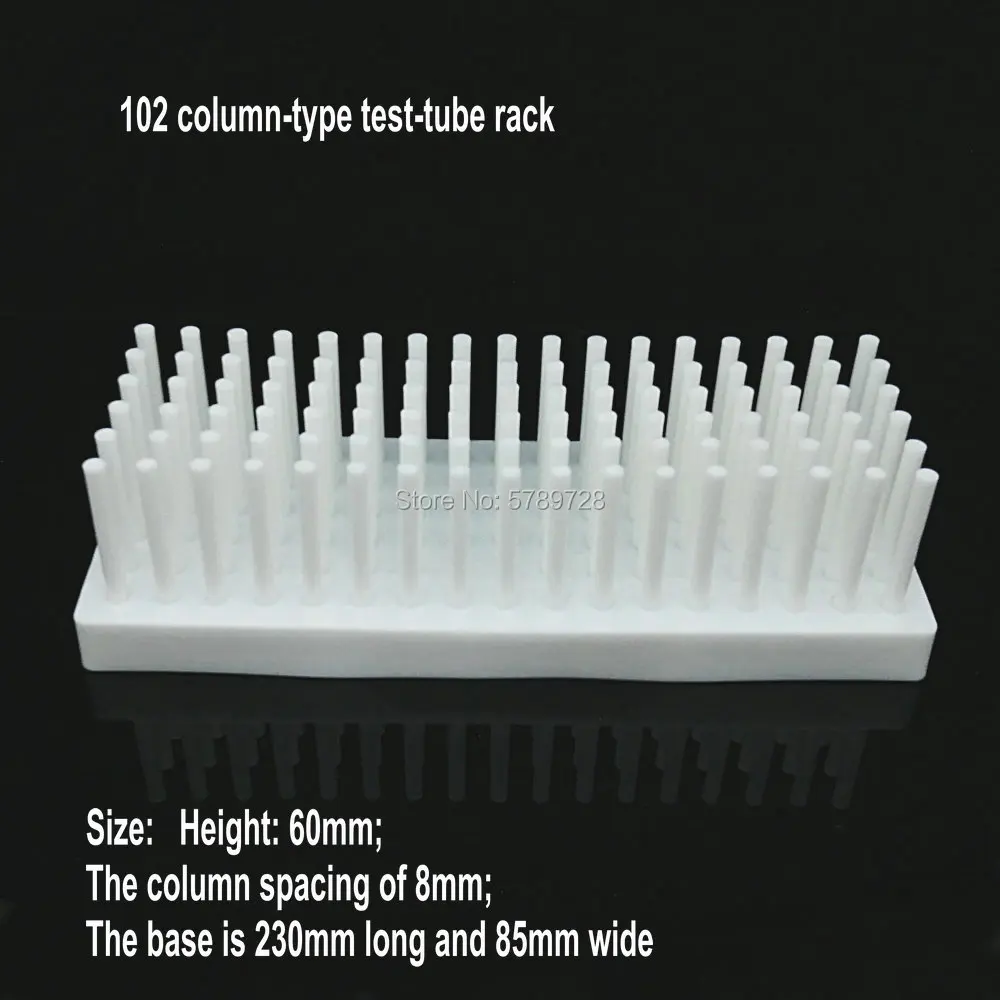 1pc 102-column Plastic column-type test-tube rack The tube can be inserted upside down shelf for drying test tubes