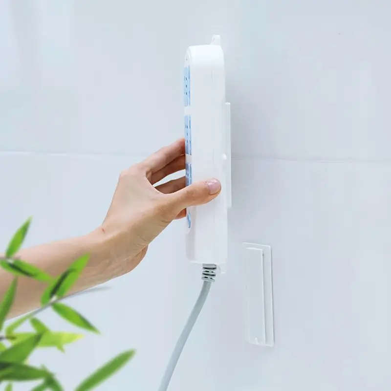 

Self Adhesive Power Strip Fixator Punch-Free Seamless Wall Mount Power Strip Holder Stand