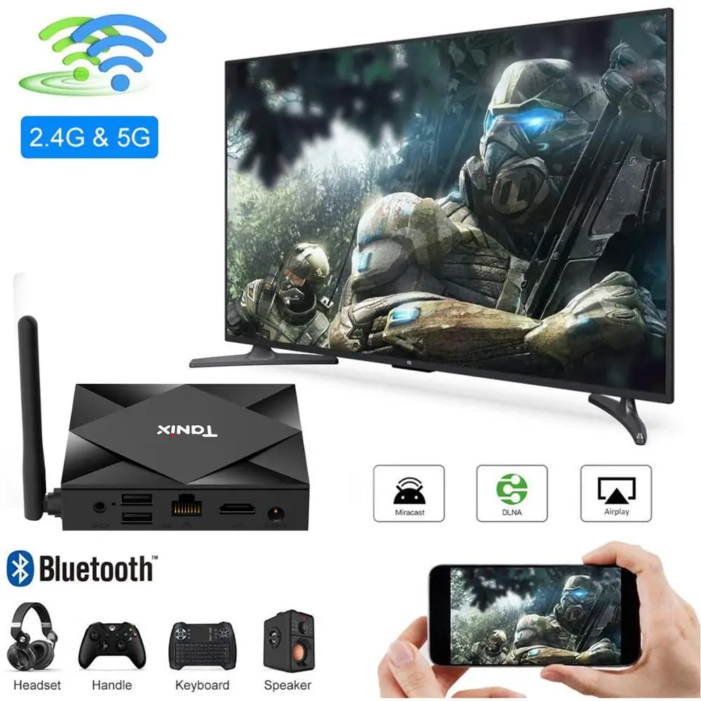 

XGODY TX6S smart TV box Android 10.0 Allwinner H616 64 bit 4GB 64GB WiFi support 8k*4K h. 265 bluetooth backlit keyboard