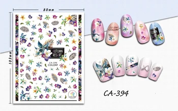 

3D Nail Sticker Fresh Flowers Grass Stripe Stickers for Nails Manicure Sticker Decals Decoration Nail Art Sticker Accessories