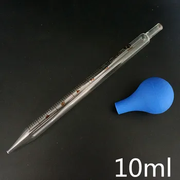 

10pcs/lot 10ml Glass Graduated Pipette Dropper Transfer Pipette with Blue Rubber Bulb