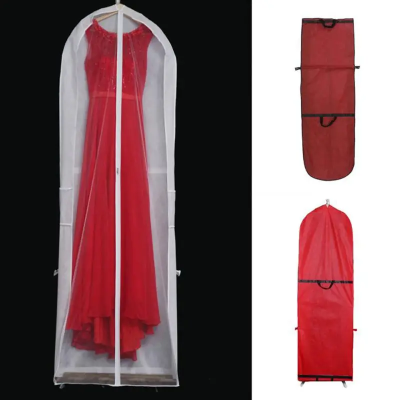 150x60 см Нетканый тканевый чехол для свадебного платья с застежкой-молнией, сумка для хранения свадебного платья, складной защитный чехол для одежды