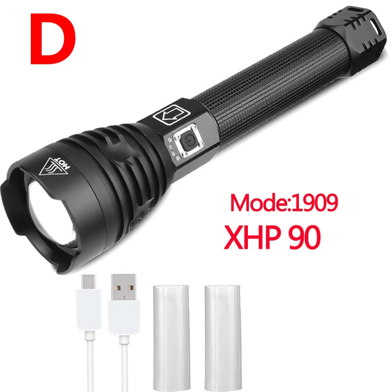 Самый мощный XHP90 светодиодный фонарик XLamp Zoom Torch XHP70.2 USB Перезаряжаемый тактический фонарь 18650 или 26650 Кемпинг Охота лампа - Испускаемый цвет: Package D