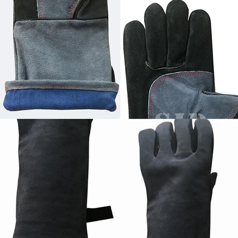 Сварочные Перчатки Рабочие сварочные кожаные перчатки для барбекю рабочие садовые защитные порезные длинные перчатки