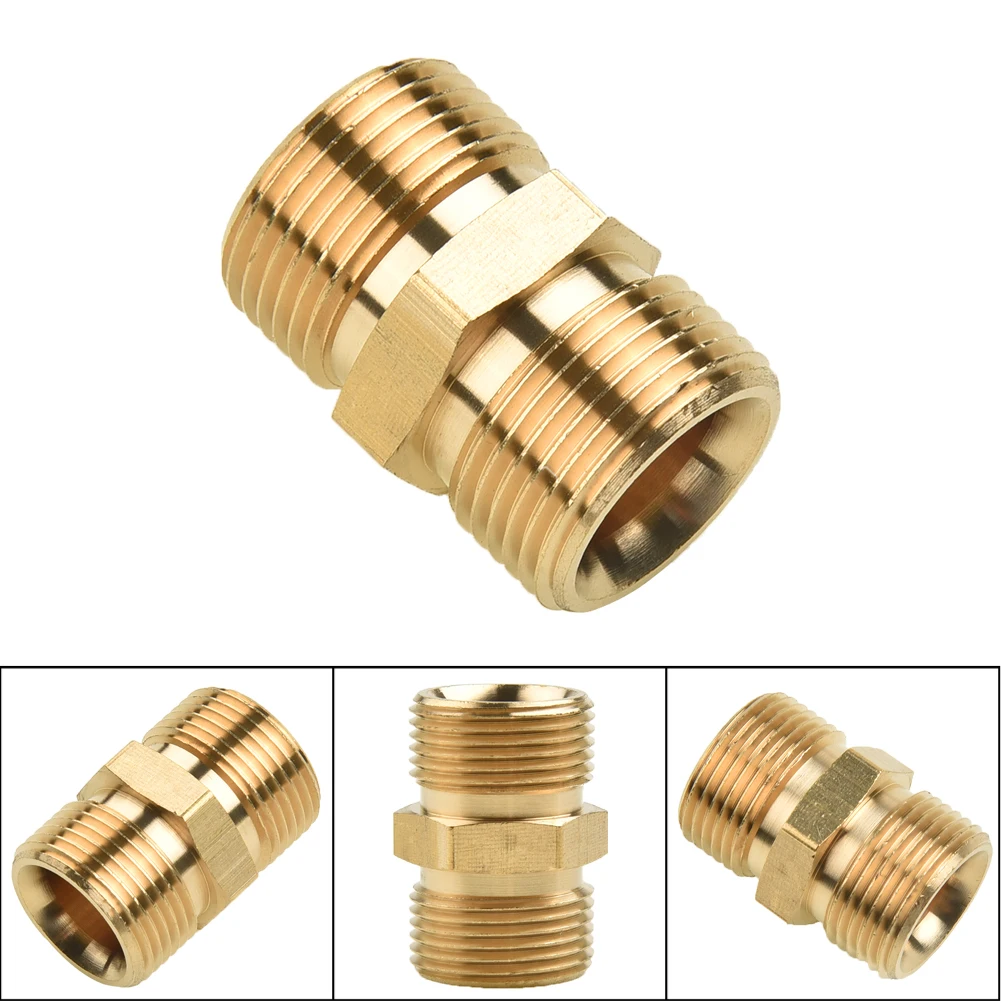 

1pcs M22/14mm Male Adaptor Brass High Power Pressure Washer Pump Hose Extension Joint Outlet For Karcher Screw Fittings