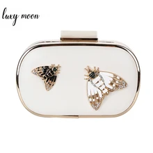 LUXY MOON белая женская сумочка, вечерний клатч, жемчуг, насекомое, клатч, акриловая сумка для женщин,, сумочка и сумка на плечо ZD817