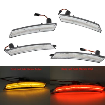 

4pcs Clear Lens Front Amber Rear Red Led Side Marker For Mini Cooper R55 R56 R57 R58 R59 R60 R61