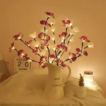 

Bendable Warm White LED Phalaenopsis Flower Flower Light 20 Bulb 30 Inch Home Christmas Party Garden Decoration