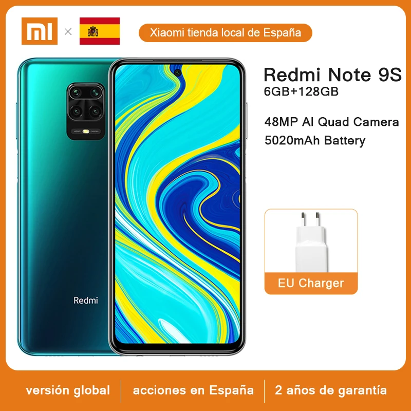 Новинка Xiaomi Redmi Note 9S 6 ГБ 128 Snapdragon 720G 67 дюйма FHD DotDisplay 5020 мАч 48 МП AI камера 18 Вт