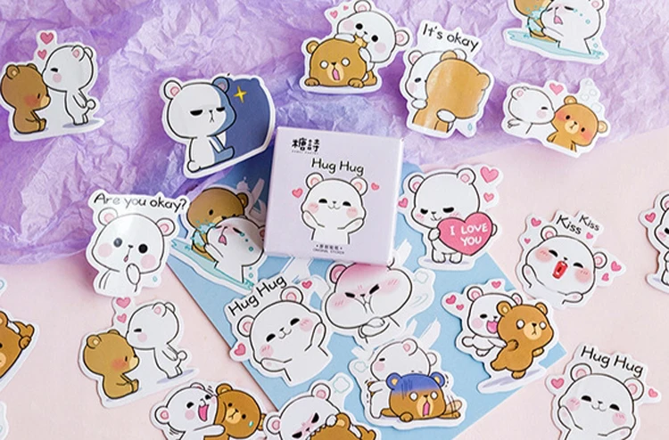 45 pcs/pack Lovely Hug Bear Decorative Stickers Diary Stationery Stickers Scrapbooking Diy Diary Album Stick Label Gift