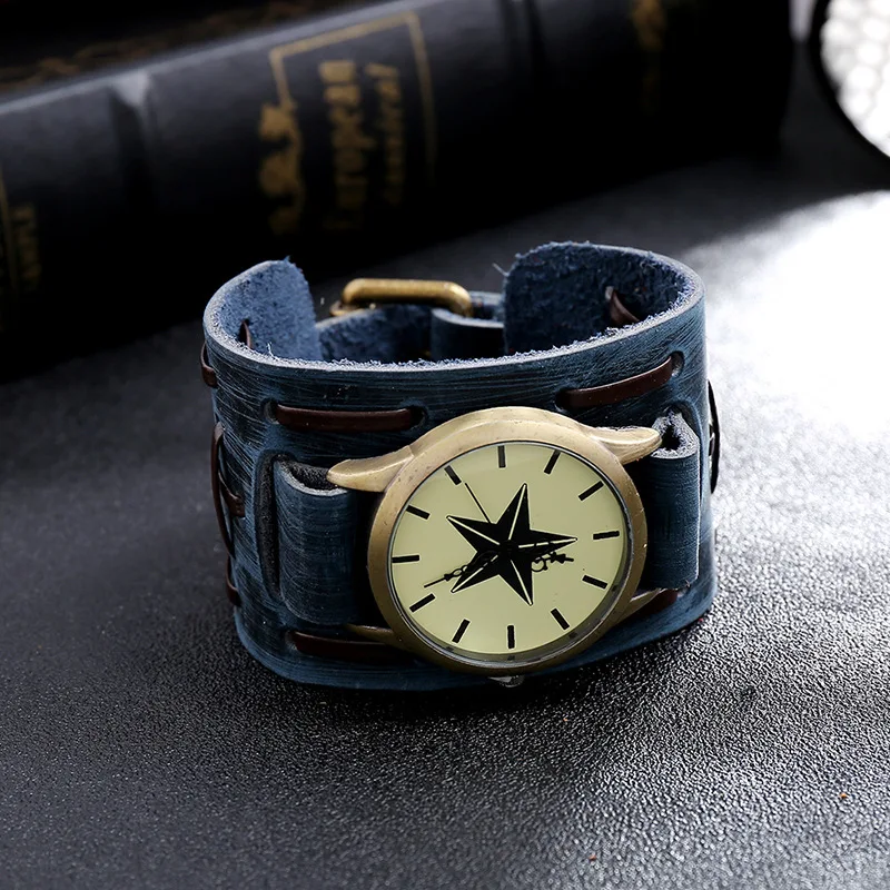 Watch For Men Cow Leather Bracelet Watches Men Unisex Wrist Watches Roman Numerals Casual Quartz Watch Retro Relogio Feminino