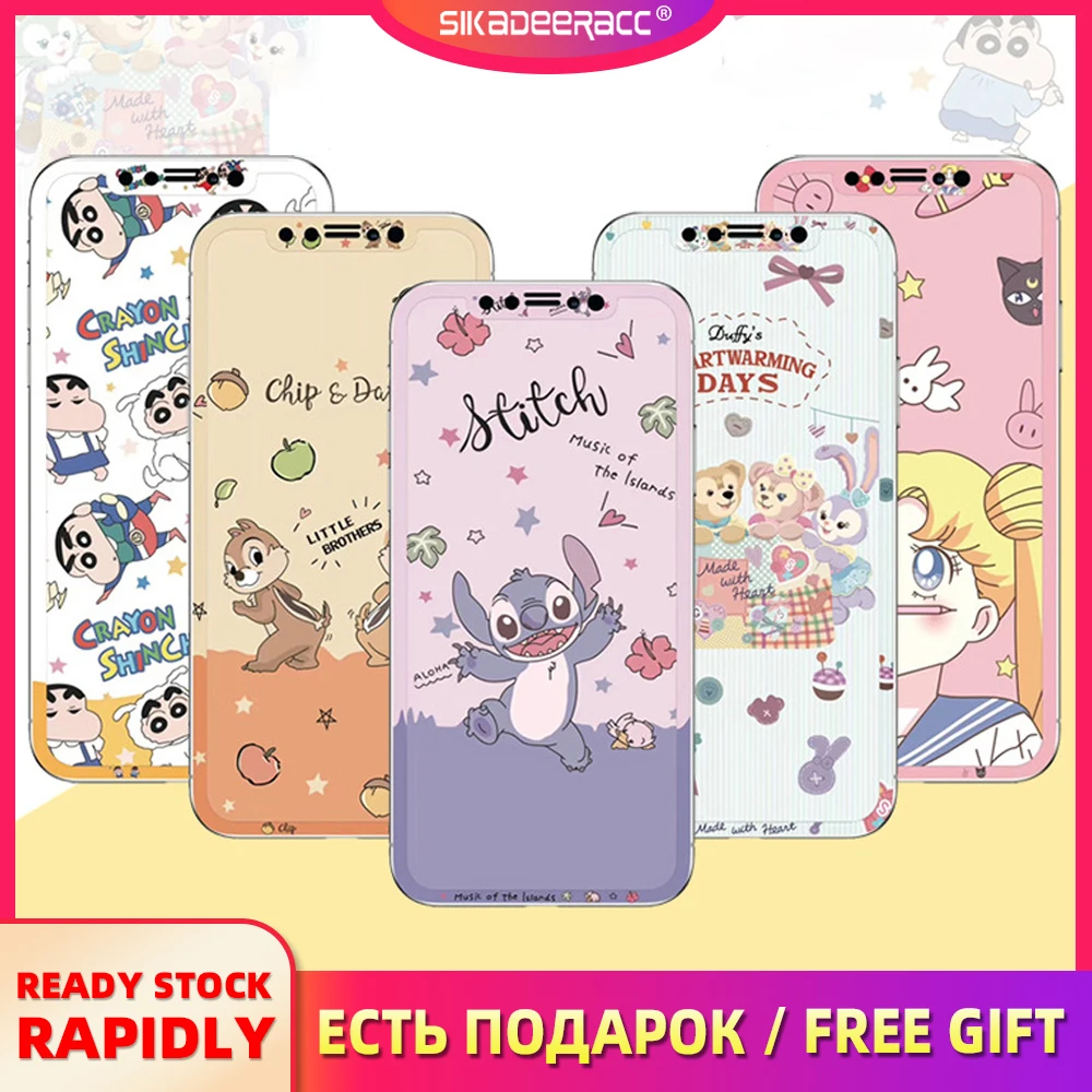 Прекрасный мультфильм белка Закаленное стекло протектор экрана для iPhone X XR XS Max Plus думая девушка Защитная стеклянная пленка для экрана