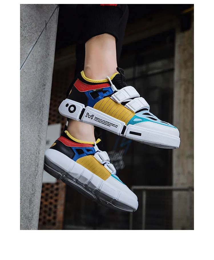 Новые модные Harajuku кроссовки на платформе для мужчин, Осенние повседневные прогулочные массивные кроссовки, уличные спортивные кроссовки