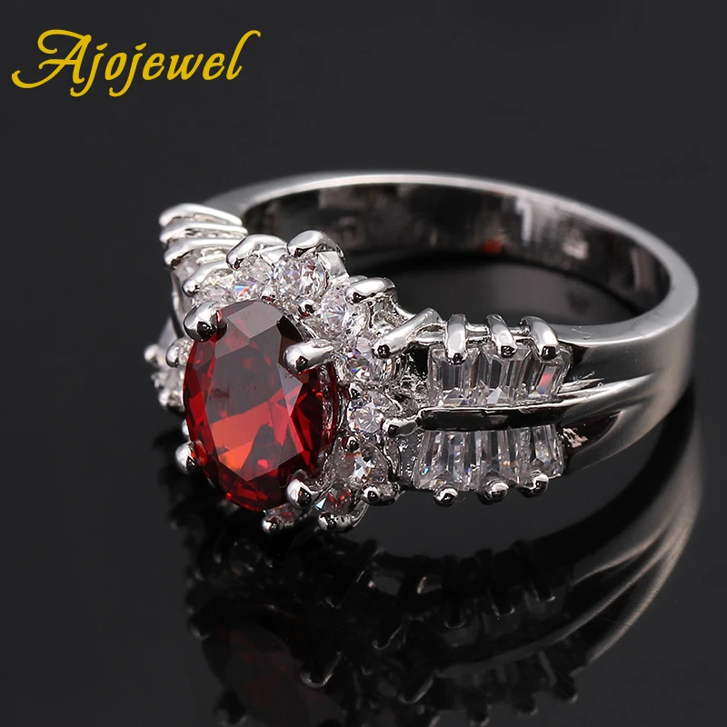 Ajojewel циркониевое кольцо в форме яйца, роскошные ювелирные изделия, кольца для женщин, обручальные ювелирные изделия, Красный Фиолетовый Bijoux