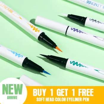 

1+1 Rainbow color Fashionable Trendy Colorful Eyeliner Smooth Waterproof 6 colors lasting Quick dry Easy to draw Rainbow Makeup