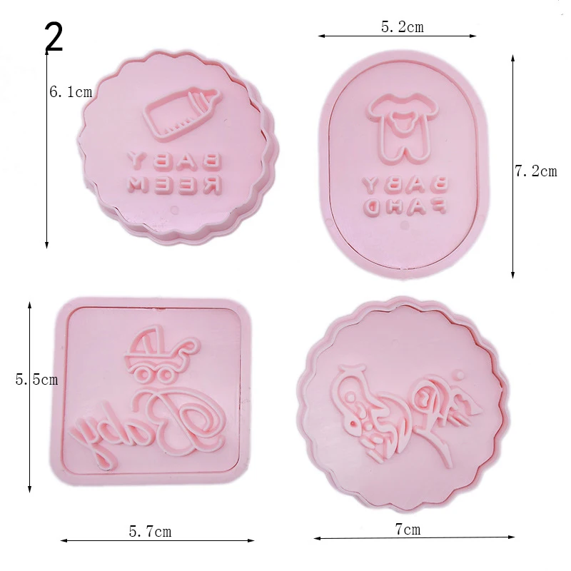 9 Styles 4PcsLot Cookie Cutter Biscuit Sugar Mold Baking Sugar Chocolate Fondant Party Mould For Cupcake Cake Decorating Tools6