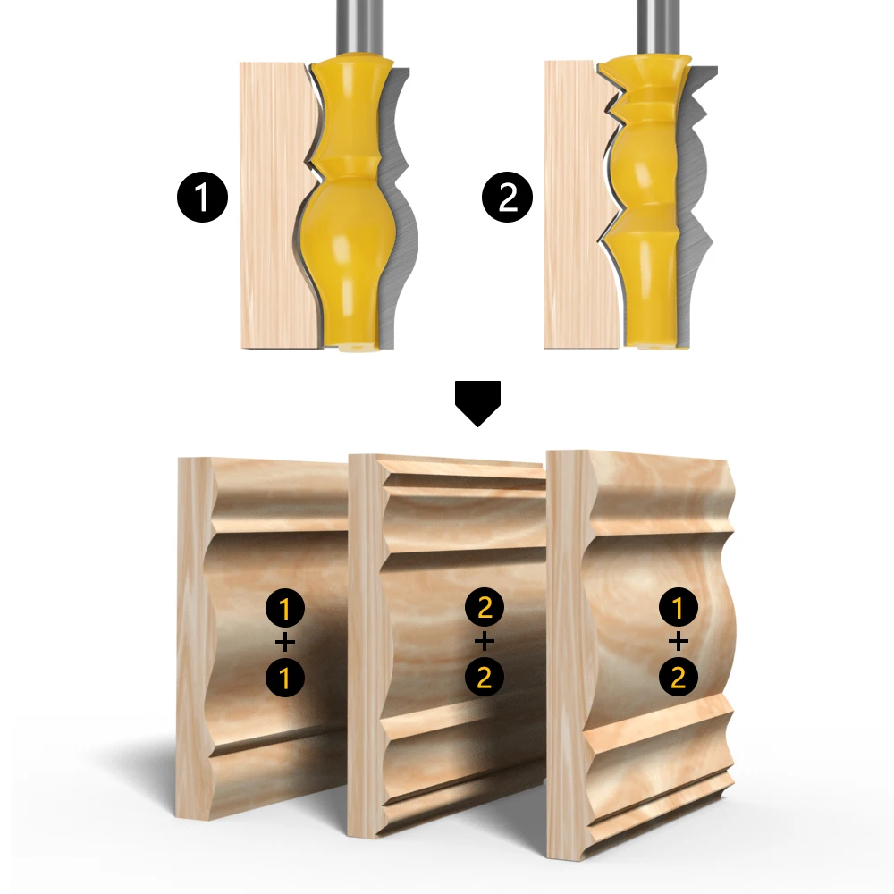 Yonico 16146 Large Crown Molding Router Bit 1/2-Inch Shank