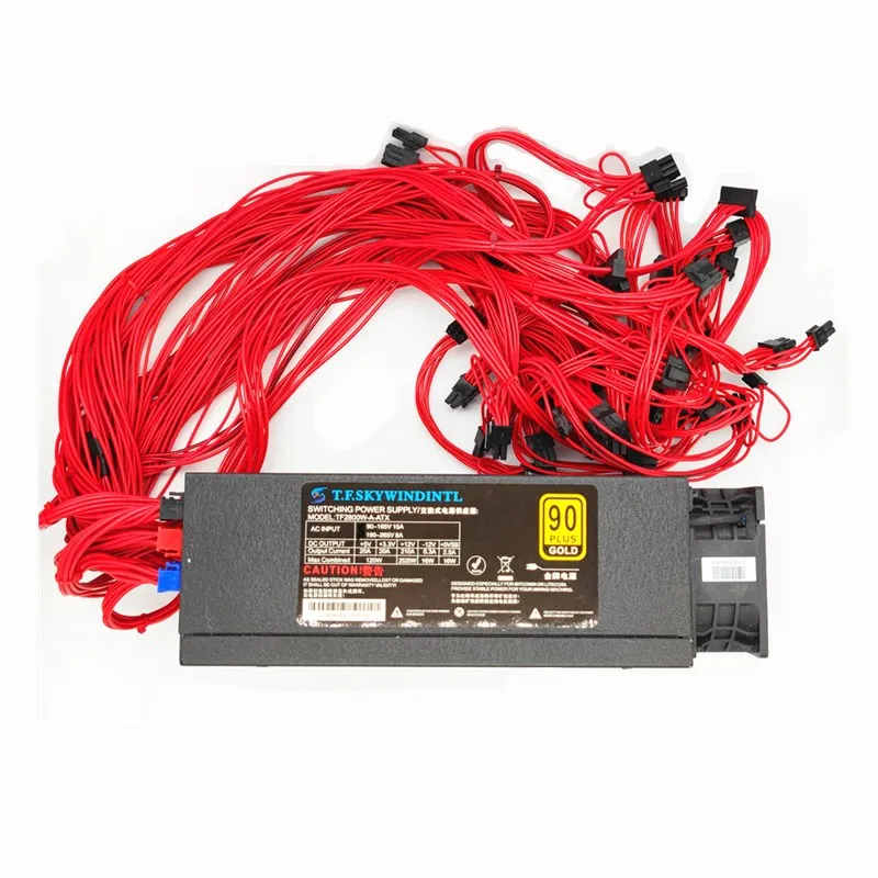 2800W 12V PC 전원 공급 장치 Asic bitcoin 전체 모듈 전력 2800W PLUS ETH 전원 공급 장치 ATX 채굴 기계 12 GPU 카드 지원 