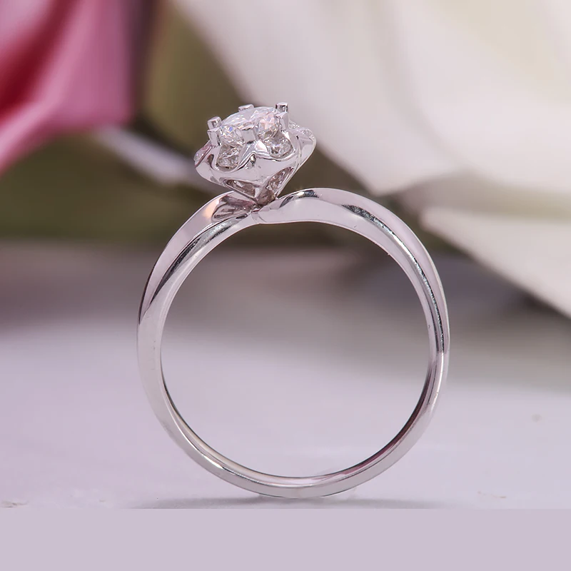 100% Real Natural Diamond Engagement Ring Set with