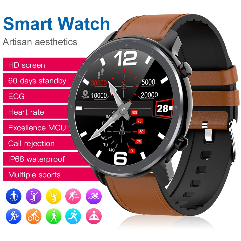 New DIY Watch Face Men Smart Watch L11 ECG \u0026 24 Hours Heart Rate Monitor  IP68 Waterproof Smart Band Support Multi Sports|Smart Wristbands| -  AliExpress