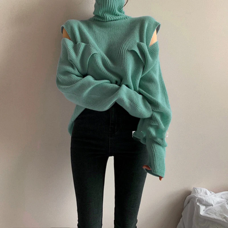 Свитер SONDR Женский пуловер толстый винтажный вязаный корейский милый свободный