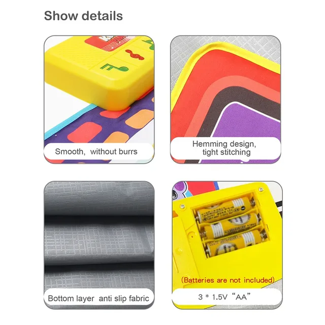 4 Styles Double Row Multifunction Musical Instrument Piano Mat Infant Fitness Keyboard Play Carpet Educational Toys For Kids 6