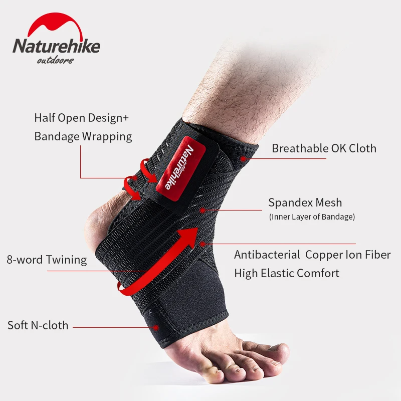 Naturehike уличные спортивные полуоткрытые баскетбольные суставы защита лодыжки для