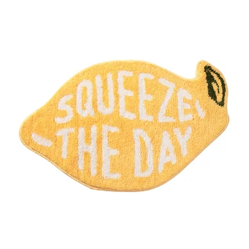 

Bathroom Flocking Soft Home Entrance Easy Clean Kitchen Non Slip Lemon Shape Hotel Bedroom Floor Mat Foot Pad Door Dustproof