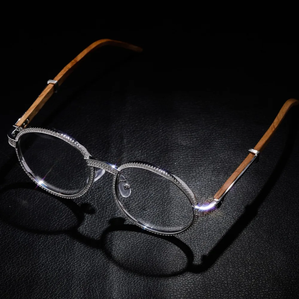 GUCY модные оправа для мужских очков женские очки оправа круглые прозрачные линзы очки из кубического циркония хип хоп Рок очки