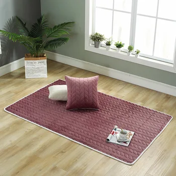 

Explosion style home carpet solid color mat living room cotton rug soft non-slip rug children crawling mat summer sleeping rug