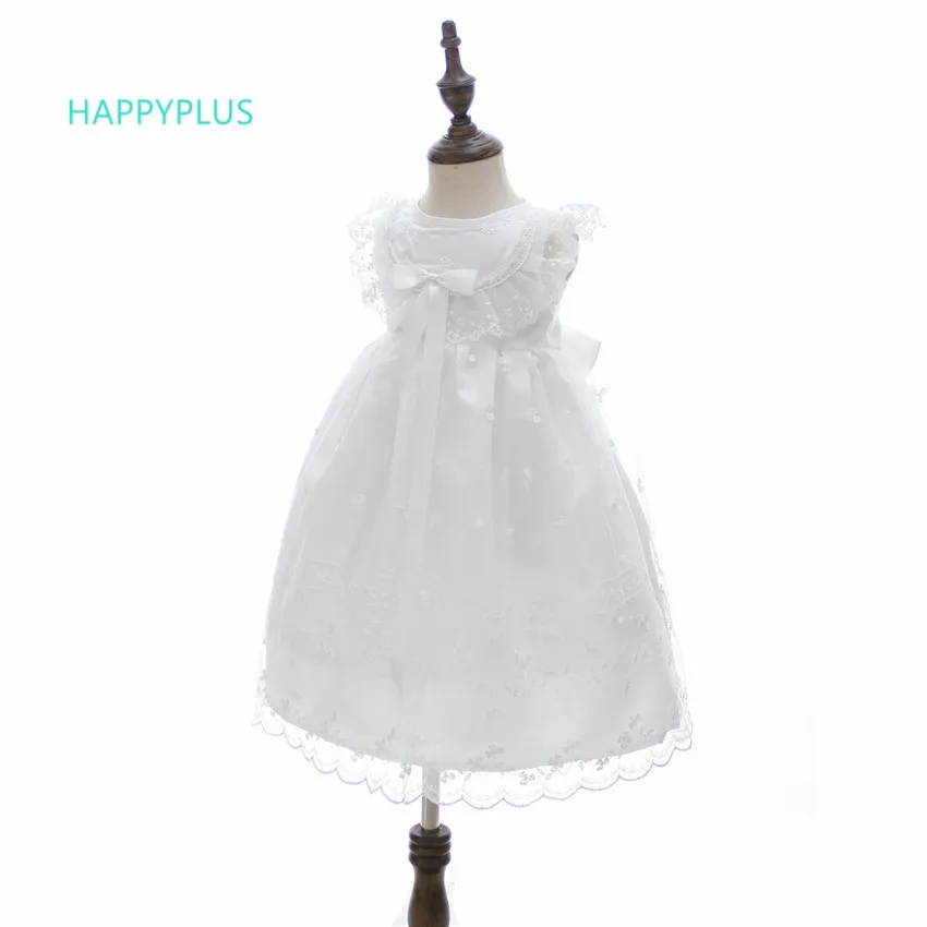 HAPPYPLUS/детское кружевное платье принцессы для крещения; платье для маленьких девочек на свадьбу; рождественские платья; От 1 до 2 лет на крестины для девочек на день рождения
