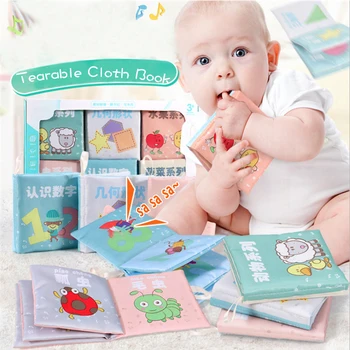 

Light Color Cloth Baby Book Intelligence Development Educational Toy Soft Cloth Learning Cognize Books For 6-12 Months Kids