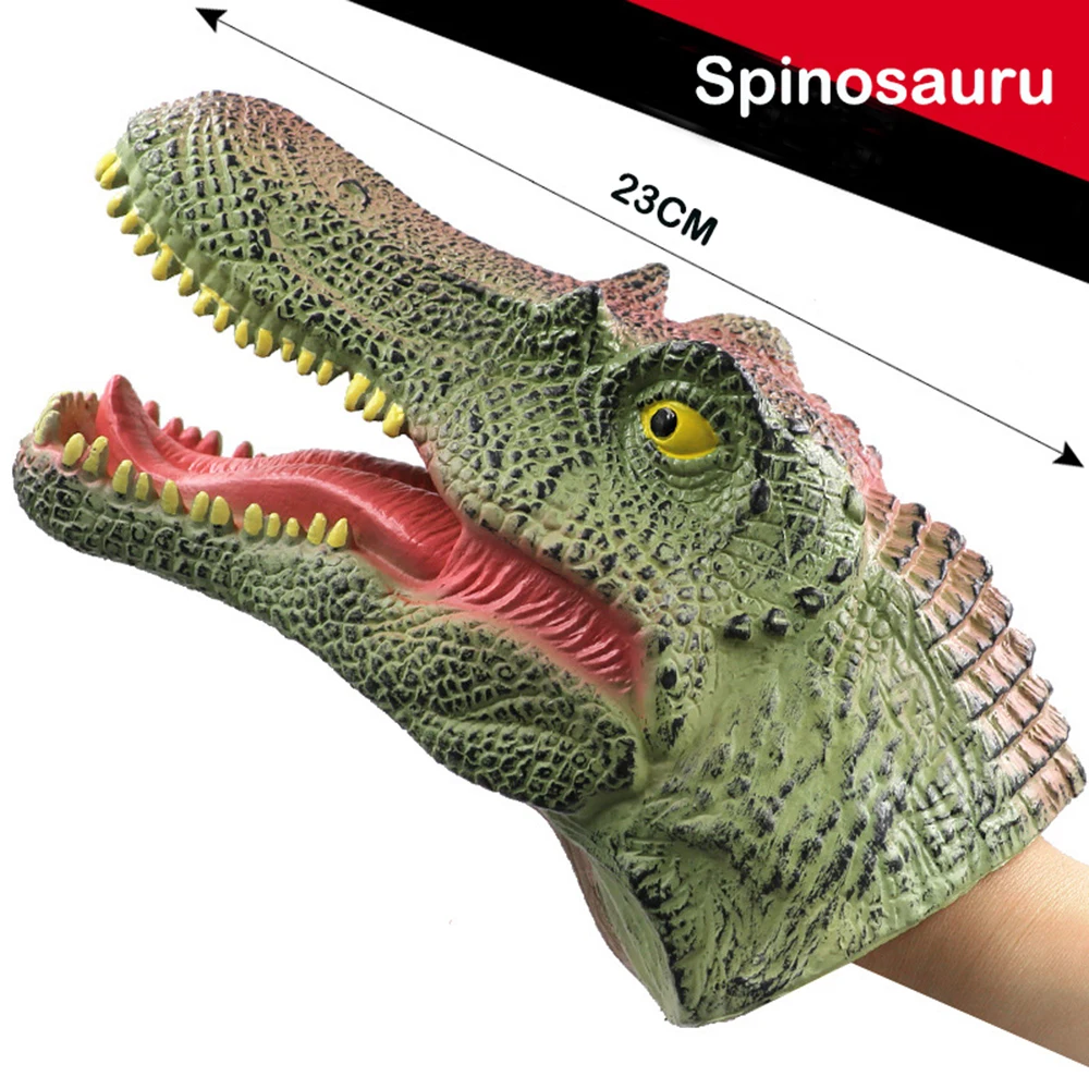 Animal Hand Puppets Childhood Kids Cool Rubber Toy Shark Dinosaur Shape Story Pretend Playing Gloves Gift For Children 2