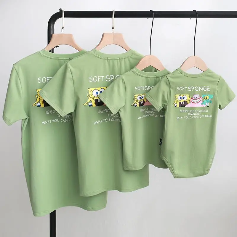 

2020 Summer Family Mathing T-shirts Mommy and Mini Me Shirts Mother and Daughter Clothes Dress Mum Baby Rompers Cotton Clothing