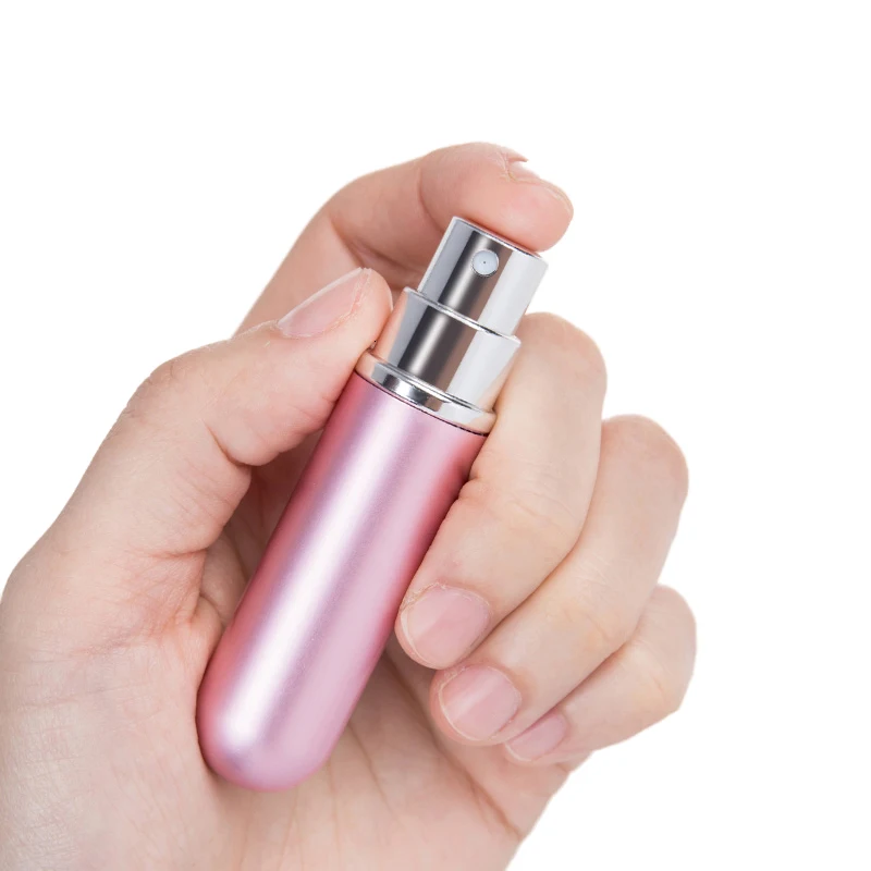

1 Pcs 5ml Atomizer Travel Perfume Refillable Spray Empty Mini Perfume Bottle Aluminum Spray Glass Scent Bottle customize Logo