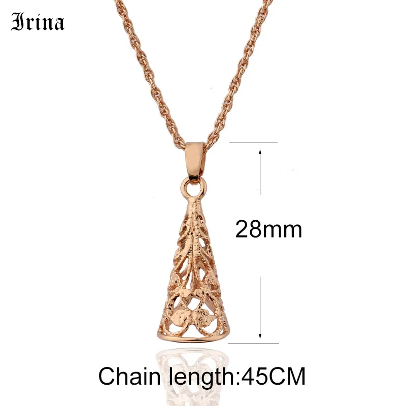 Irina Простые Модные ювелирные изделия завод цветок полые Дизайн 585 розовое золото цвет ожерелье кулон для женщин Partry подарок