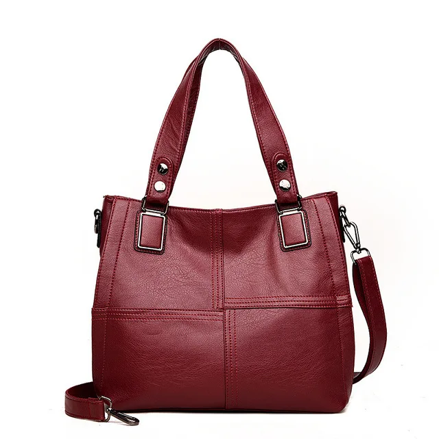Популярные кожаные роскошные сумки женские сумки дизайнерские ручные сумки для женщин Sholder сумка-мессенджер женская большая Повседневная Сумка-тоут Sac Femme - Цвет: Red