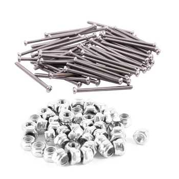

60Pcs M2.5 x 35mm 304 Stainless Steel Phillips Round Head Screws Bolt & 50 Pieces Stainless Steel 304Hc Hex Self-Locking Nut M2.