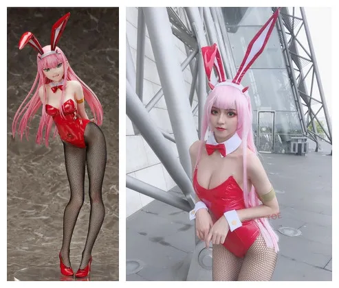 Костюм для косплея из аниме любимый в Фране 02 ZERO TWO Bunny Girl комбинезон Банни девушки