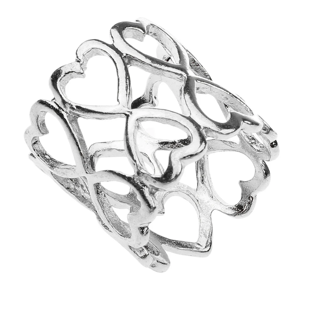 MagiDeal Love Mini Heart Shape Silk Chiffon Scarf Clip Ring Shawl Clasp Golden/silver color Tone Solid Alloy