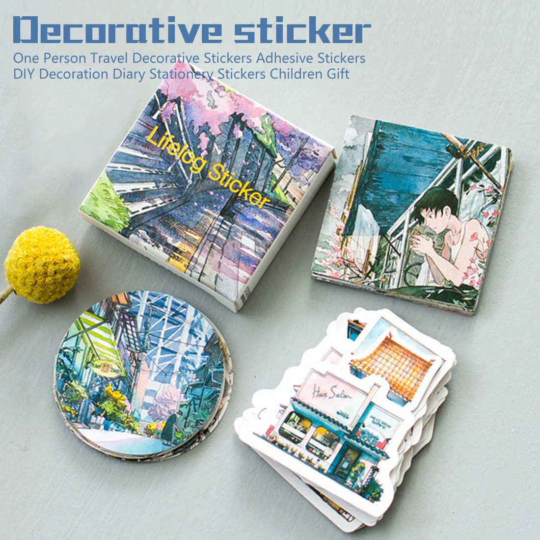 

Travel Sticker 45PCS/sets Landscape Diary Stickers Pack Kawaii Planner Scrapbooking Sticky Stationery Escolar School Supplies